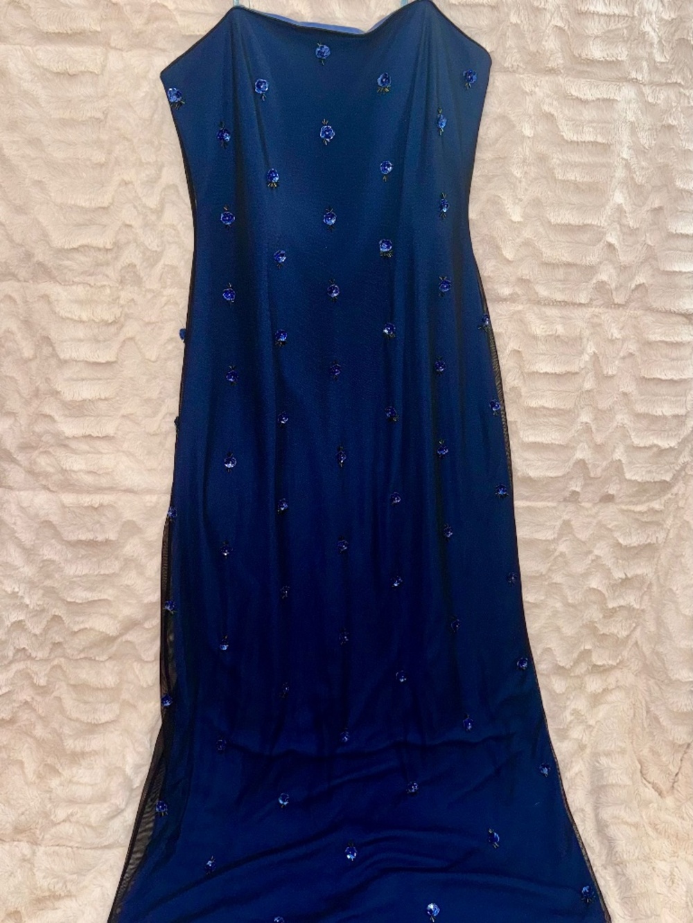 Y2K Navy Evening Gown NWT